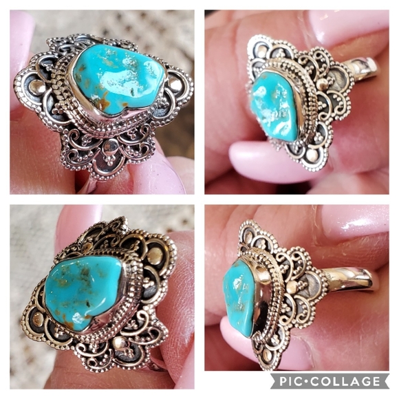Genuine Sleeping Beauty Turquoise Ring Size 10 - Picture 4 of 7